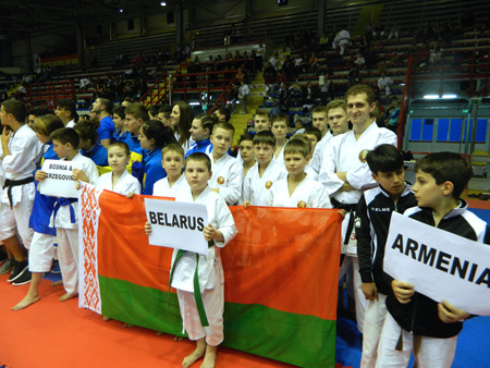 Сборная команда Республики Беларусь по Фудокан каратэ и Тэссинкан кобудо участвует в открытии соревнований